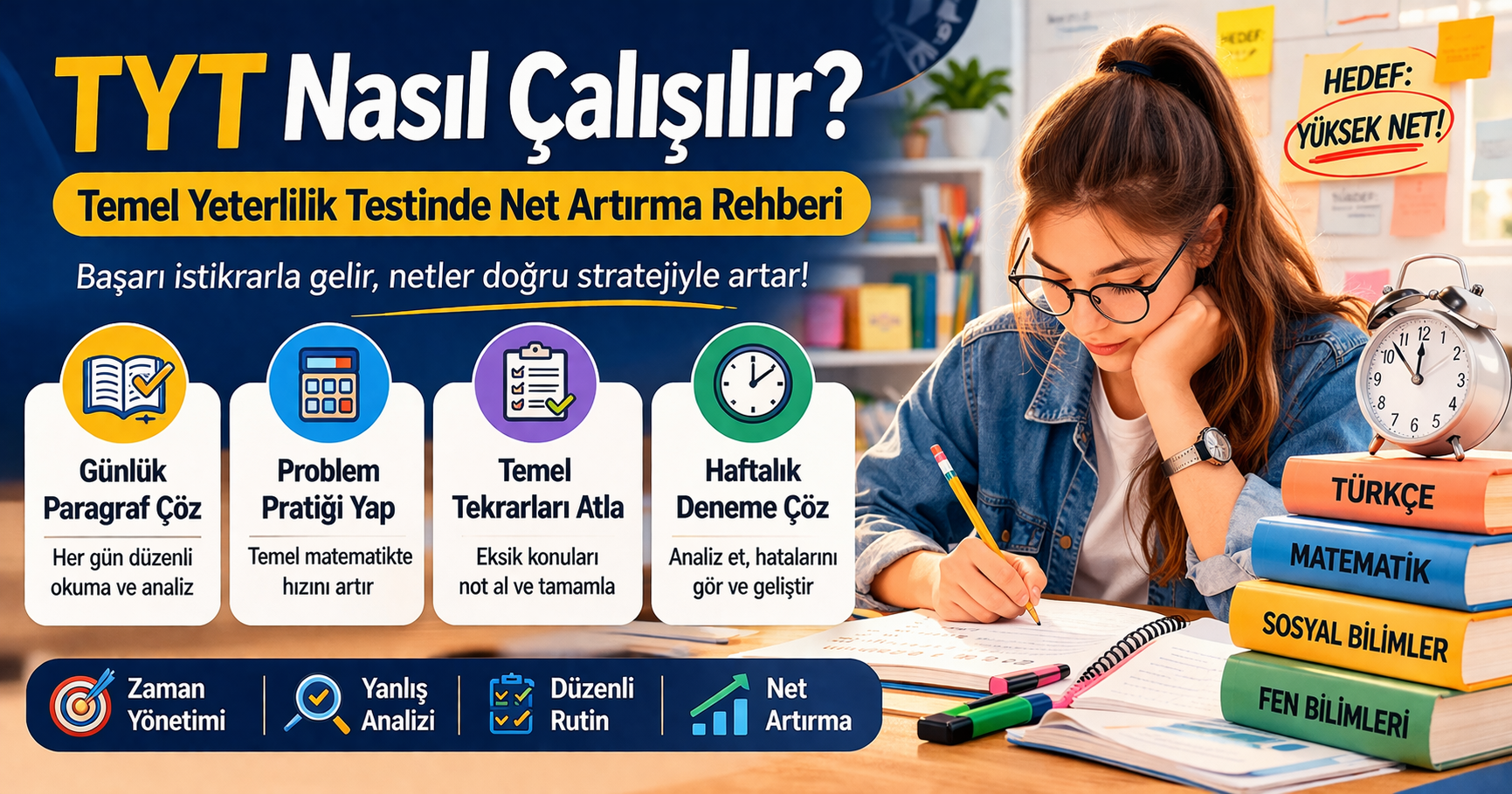 TYT Nasıl Çalışılır? Temel Yeterlilik Testinde Net Artırma Rehberi kapak görseli