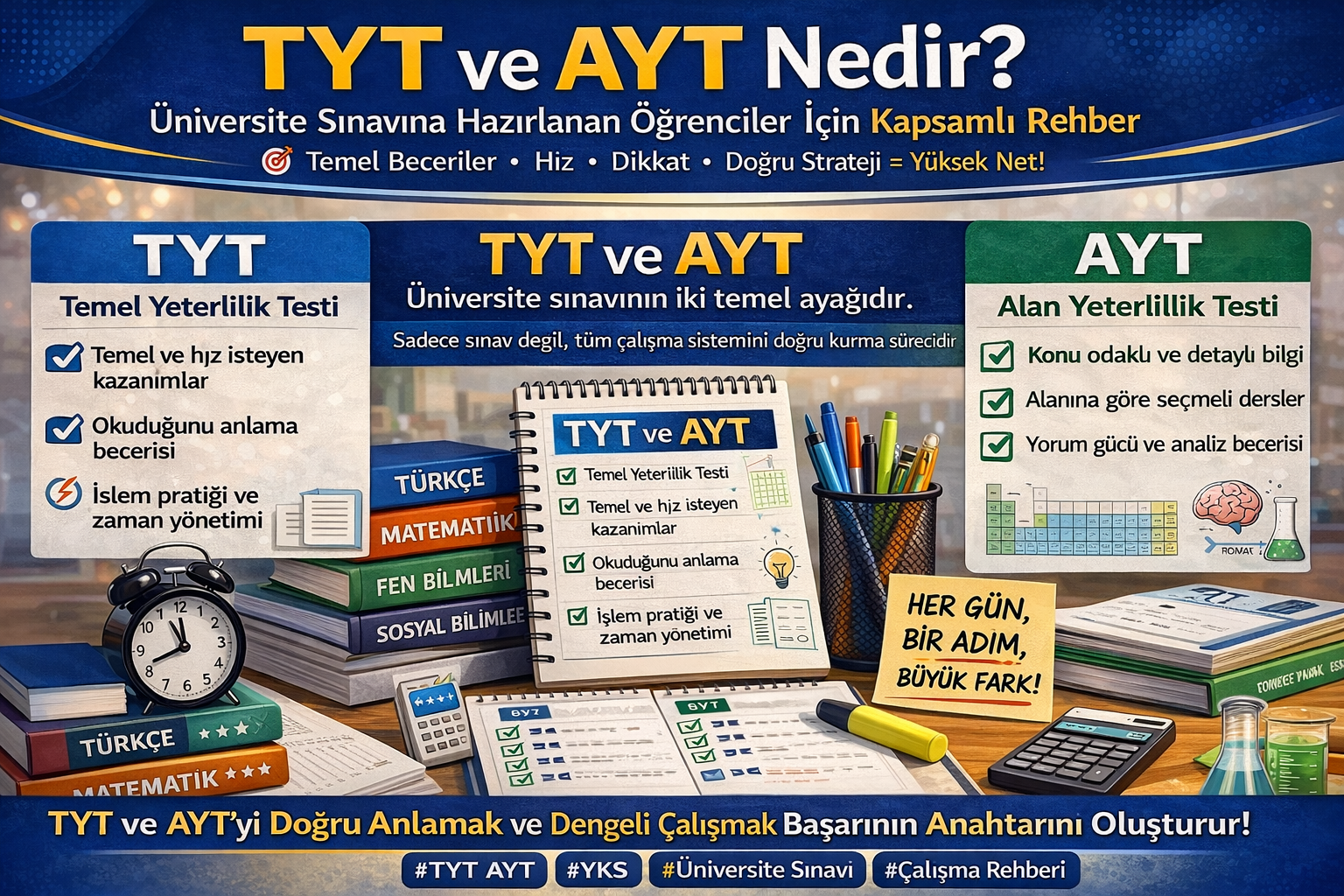 TYT ve AYT Nedir? Üniversite Sınavına Hazırlanan Öğrenciler İçin Kapsamlı Rehber kapak görseli