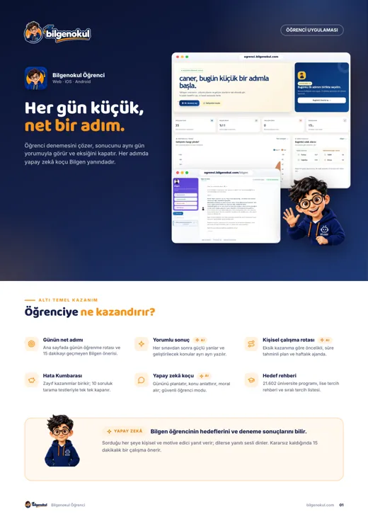 Öğrenci Uygulaması Broşürü kapak sayfası
