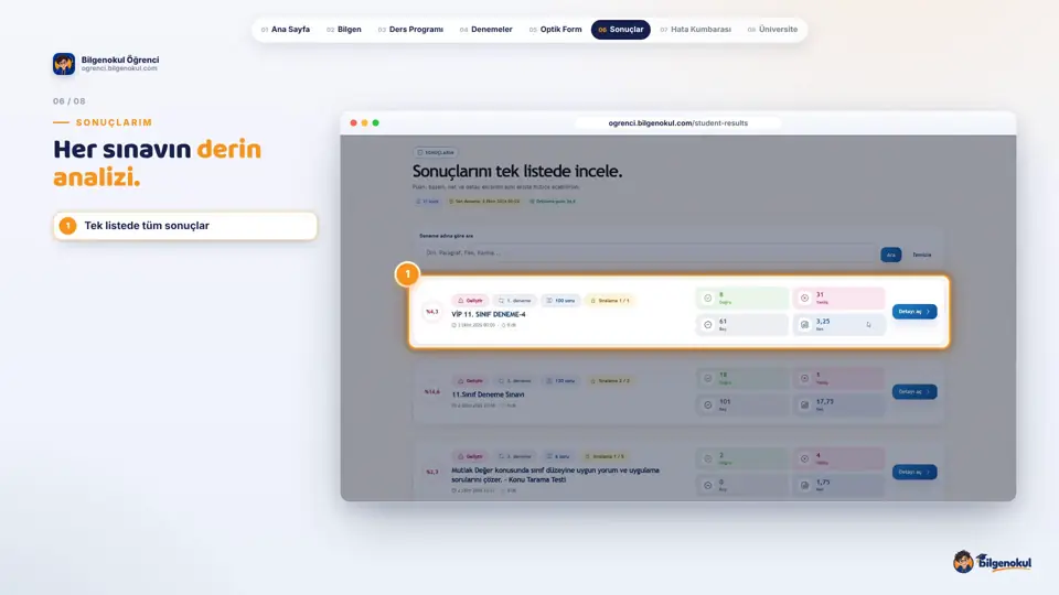 Sonuçlarım videosundan bir kare