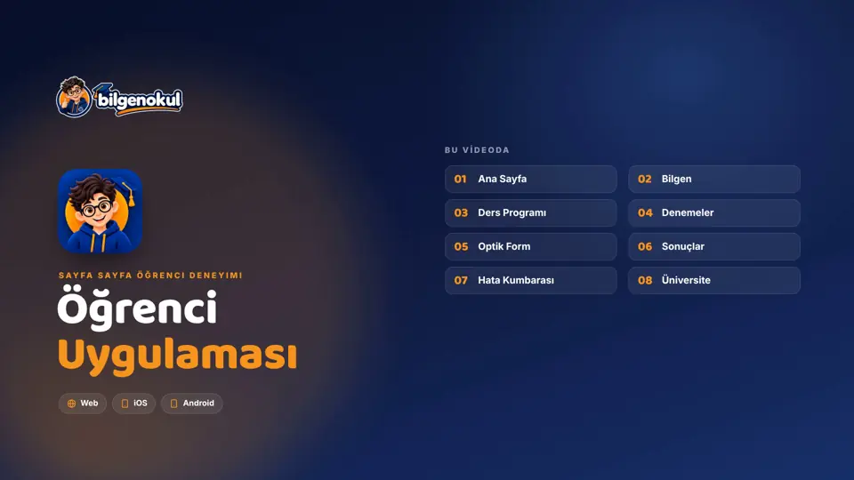 Bilgenokul Öğrenci Uygulaması videosundan bir kare